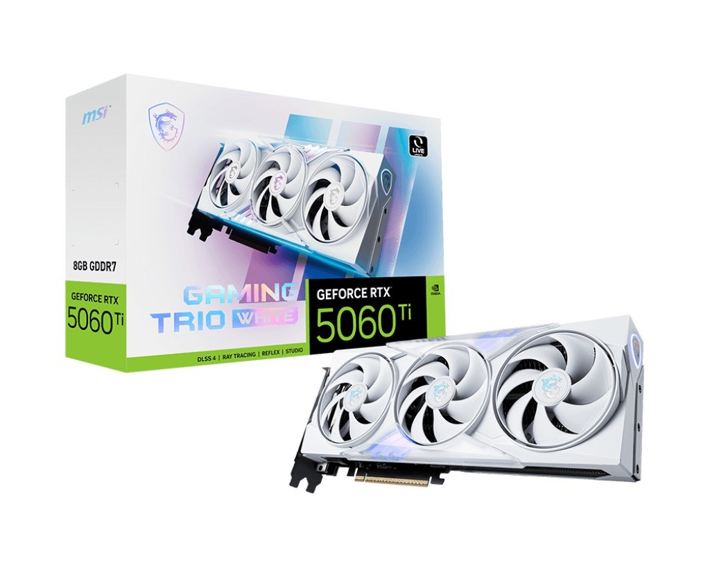 MSI GeForce RTX 5060 Ti 8G GAMING TRIO White GDDR7 DLSS4 Graphics Card