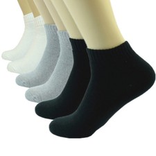 3-12 Pairs Ankle Quarter Mens Sport Plain Athletic Casual Cotton Socks Size 9-13
