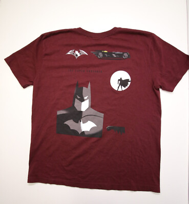 Warner Batman The Caped Crusader Animated Series T-Shirt Mens M Burgundy Graphic