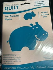 New Tattered Lace Quilt Zoo Animals Hippo Fabric Cutting Die