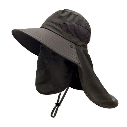 Mens Neck Flap Hat Wide Brim Cap Face Unisex Hiking Fishing UV Sun Protection - Picture 4 of 18