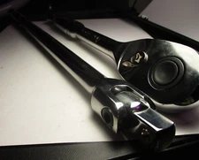 Husky 2pc 1/2" Drive Chrome Quick Release Ratchet & 14" Long Breaker Bar Set New