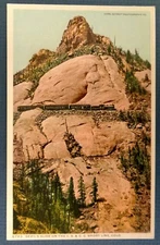 Vintage Postcard DEVIL'S SLIDE C.S. & C.C. SHORT LINE RR COLORADO Train photo US