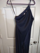 Asos Asymmetrical Blue Dress With Silt. Holiday Sale $34.99 To $24.99