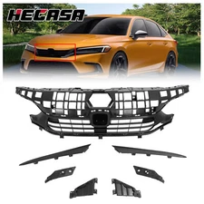 Front Bumper Upper Grill Grille Kit Black For Honda Civic Sedan 4D 2022 2023+