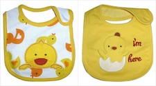 NEW Yellow Duck Chick Baby Water Resistant Teething Drool Bib Easter