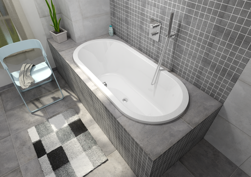 Badewanne oval 190x95x46 cm, einbau STADIUM Polysan Acryl 308 L - Bild 5 von 6