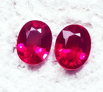 Natural Ruby 8 to 10 Ct Oval Shape Pair Loose Gemstone Certified R321
