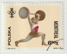 1976 Poland - Weightlifting, Olympic Games, Montreal, Canada - 6.90 Zt Stamp