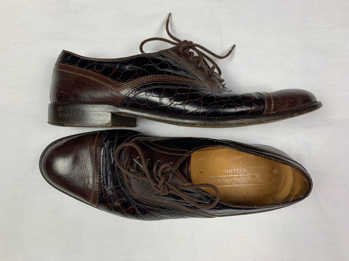 Johnston & Murphy men brown leather oxford lace up shoes, Cellini, size 11 Men main image 2