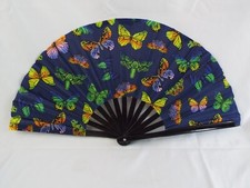 Kung Fu Fan Purple Yellow 14 inch Butterflies Dance Martial Arts