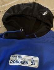 LOS ANGELES DODGERS Baseball NEW ERA Hoodie MEDIUM Sweatshirt MLB Blue Black