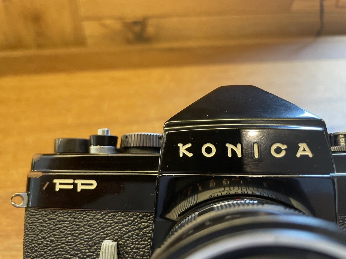Rare Black : Near Mint* Konica FP Film Camera Hexanon 52mm F/1.8