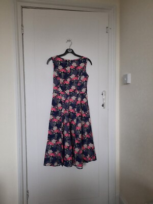 lady vintage flamingo dress Virginia flamingo dress Pin-up style By TiCCi Rockabilly Clothing