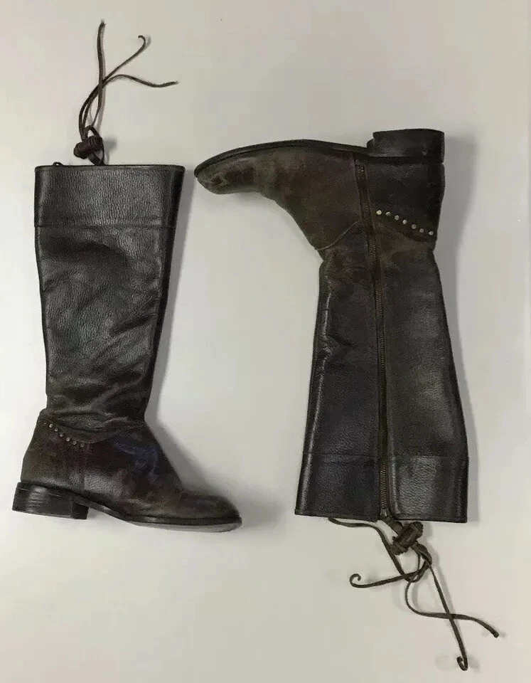 Botas Schuler & Sons Philadelphia Anthropologie Feminina Marrom Boho Joelho Alto Tamanho 9 - Imagem 2 de 4