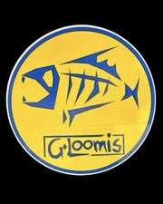 Vintage G•Loomis Yellow/Blue Fear No Fish Logo Sticker, New Old Stock