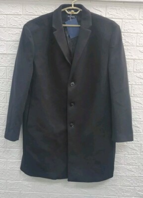 New MCNEAL Wool Cashmere Jacket Car Cover Coat Black Size 3XLarge