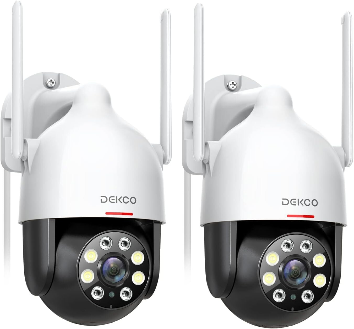2-Pack 1080P PTZ WiFi Security Cameras with Full Color Night Vision and Alerts