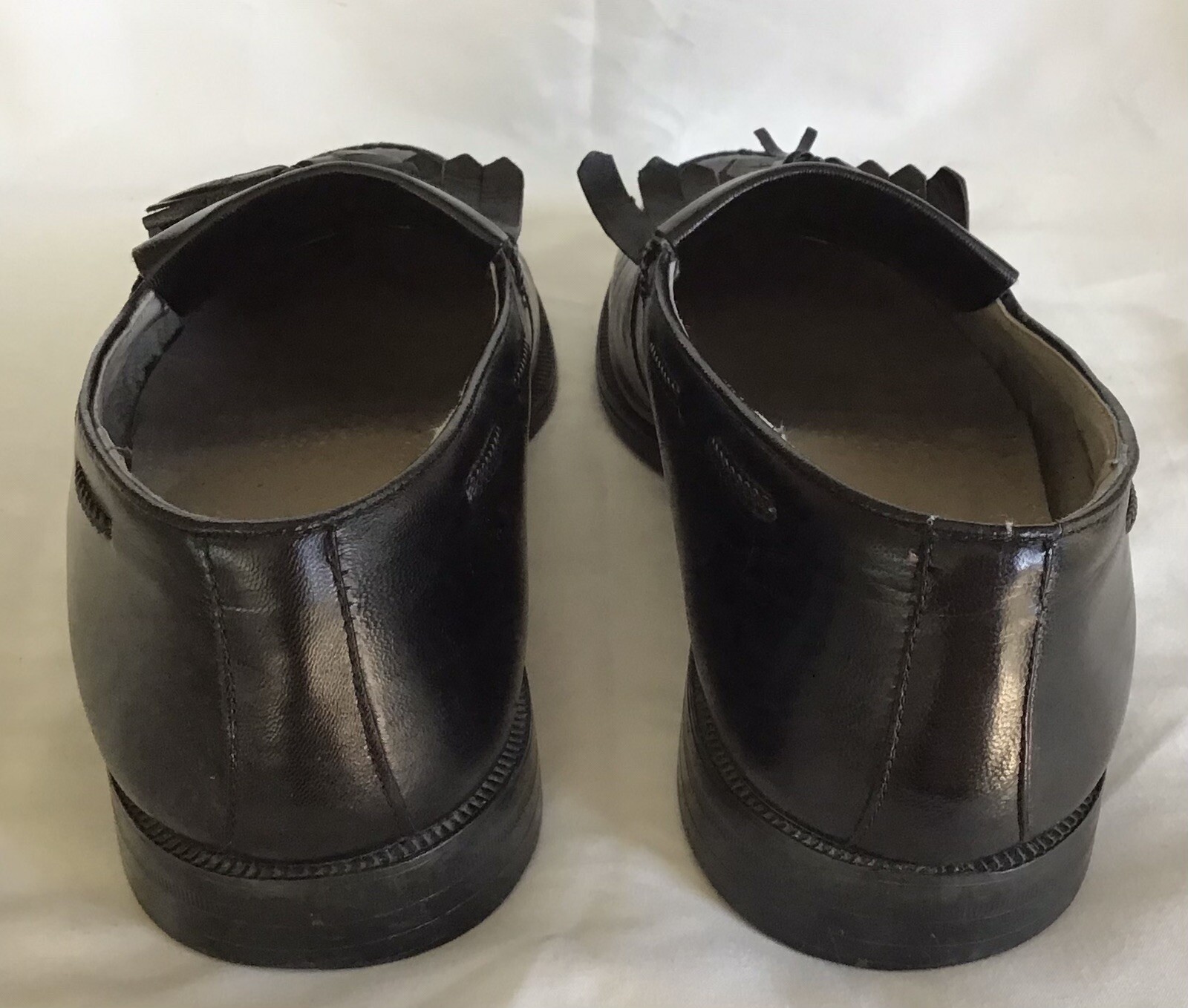 RODOLFO VALENTINO Men 9.5D Loafer Dress Shoes Black Leather Kiltie Tasseled thumbnail 3