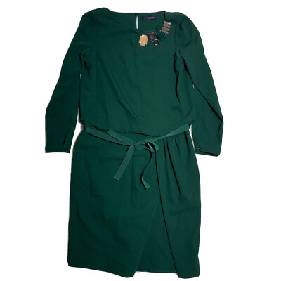 emerald green wool dress Fibflx Women's Green Silk-Wool Off-the-Shoulder A-Line Maxi Dress main image 1