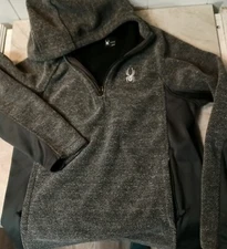 Spyder 1/4 Zip Pullover Sweater Jacket Mens Size M Grey