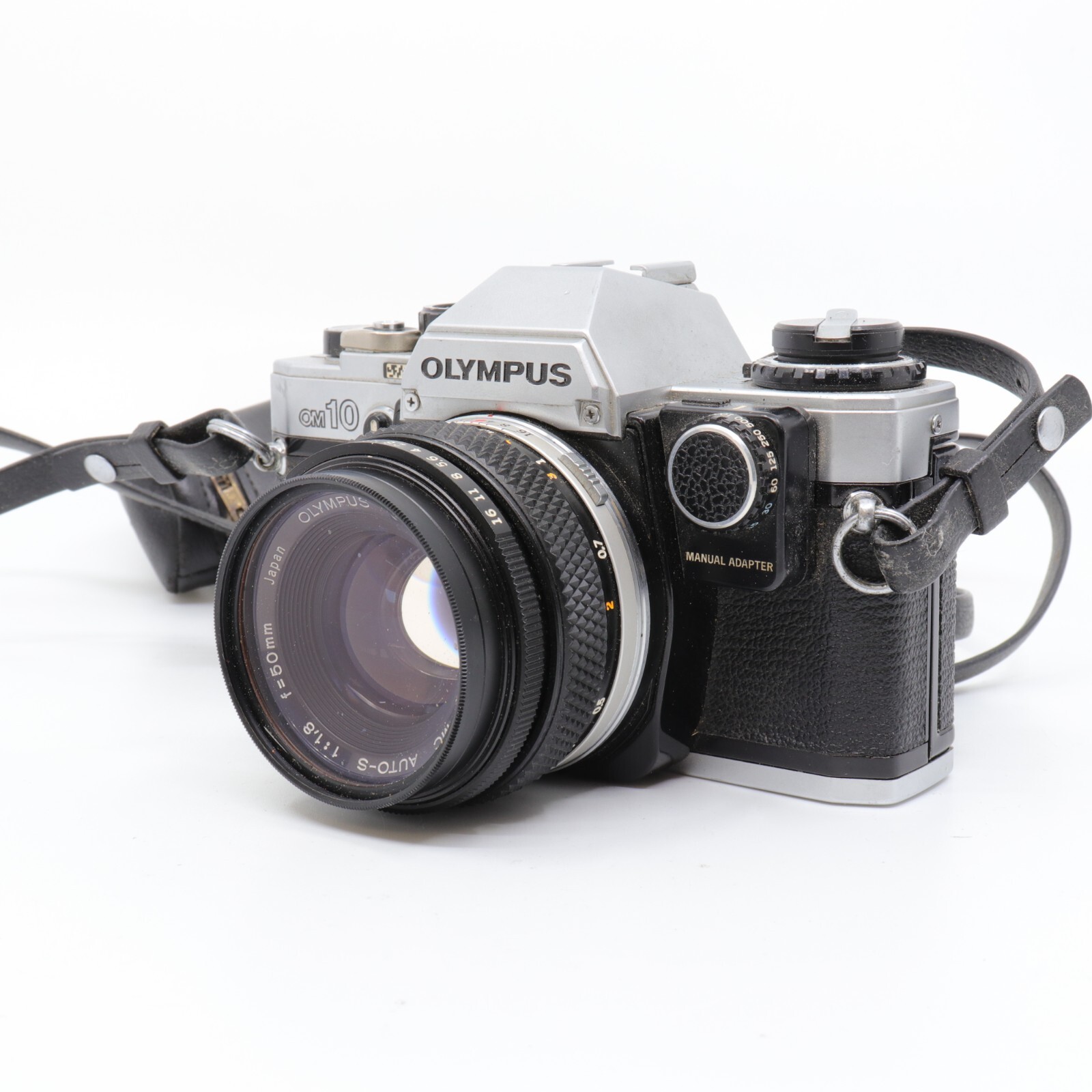 Olympus OM10 Film Camera 50mm F1.8 Lens Manual Adapter VM 2302 AJ eBay