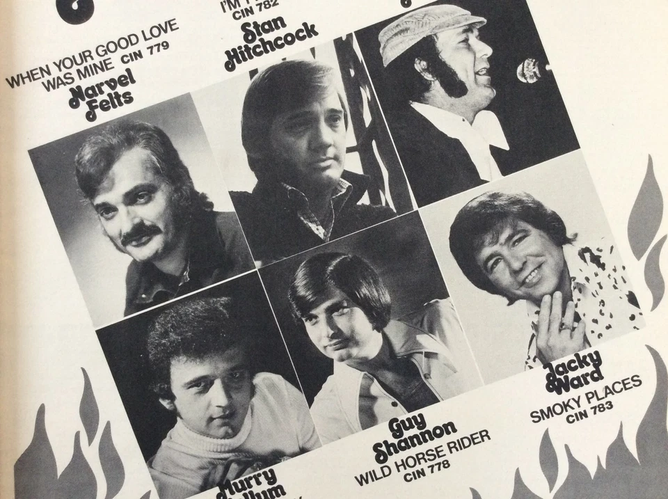 Rare Original VTG 1974 Cinnamon Records Red Hots Poster Style Music Ad Art Print - Image 2 of 3