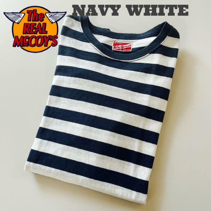 The REAL McCOY'S Men's Slub Fabric Bicolor Stripe Tee Multicolor 38 Super mile widziana nowa praca