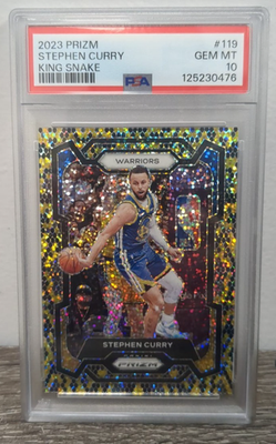 2023-24 Prizm King Snake #119 Stephen Curry Logoman - Grail! - PSA