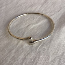 Sterling Silver Teardrop Bangle Bracelet, Silver Bangles, Silver Bracelets