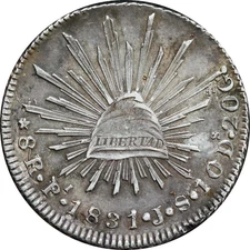 Mexico 8 Reales Pi 1831 J.S. Potosi, Scarce. KM# 377.12