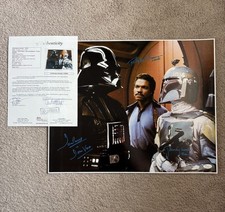 Billy Dee Williams David Prowse Jeremy Bulloch Signed Star Wars 16x20 JSA LOA