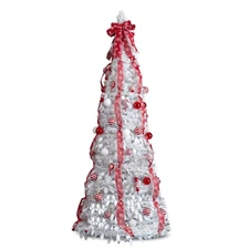 LEADZM 7 FT Fully Decorated Pre-lit Christmas Tree, Pop Up Artificial Xmas Tree