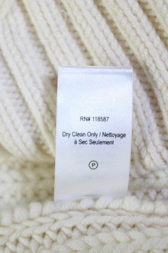 Suéter Top Jason Wu Mujer Lana Manga Larga Cuello Alto Crema Talla XS Foto 4 de 4