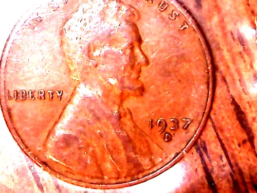1937-D  LINCOLN WHEAT-BACK PENNY - GRADES "EXTREMELY FINE"