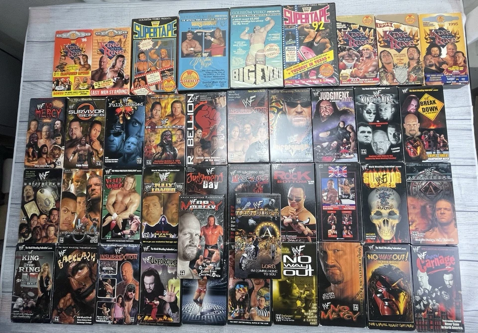 WWF WWE VHS LOT 41 TAPES COLOSSEUM SUPERTAPE BIG Event King OF THE HILL CAPITAL - Image 2 of 4