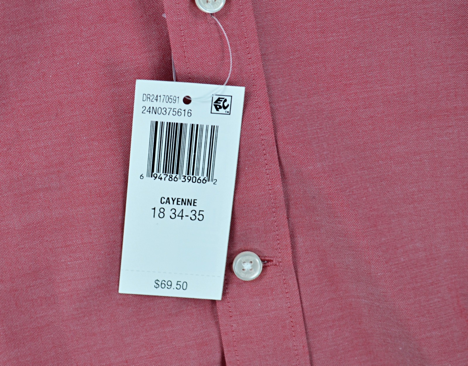 Tommy Hilfiger Dress Shirt Men's 2XL 18 34/35 Regular Fit Long Sleeve NWT thumbnail 3