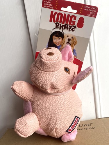 KONG Phatz Pig Medium Plush Soft Dog Toy, Brand New Durable Dog Toy Genuine