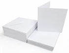Premium 8" x 8" White Card Blanks & Envelopes – 300gsm (Pack of 100)