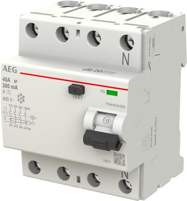AEG FI-Schutzschalter A 4p 440V 40A 0,3A 4TE REG (2CSF704156R3400)