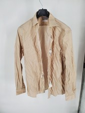 Michael Kors Dress Shirt Men's L 16 34/35 Almond Stripe Wrinkle Free Stretch