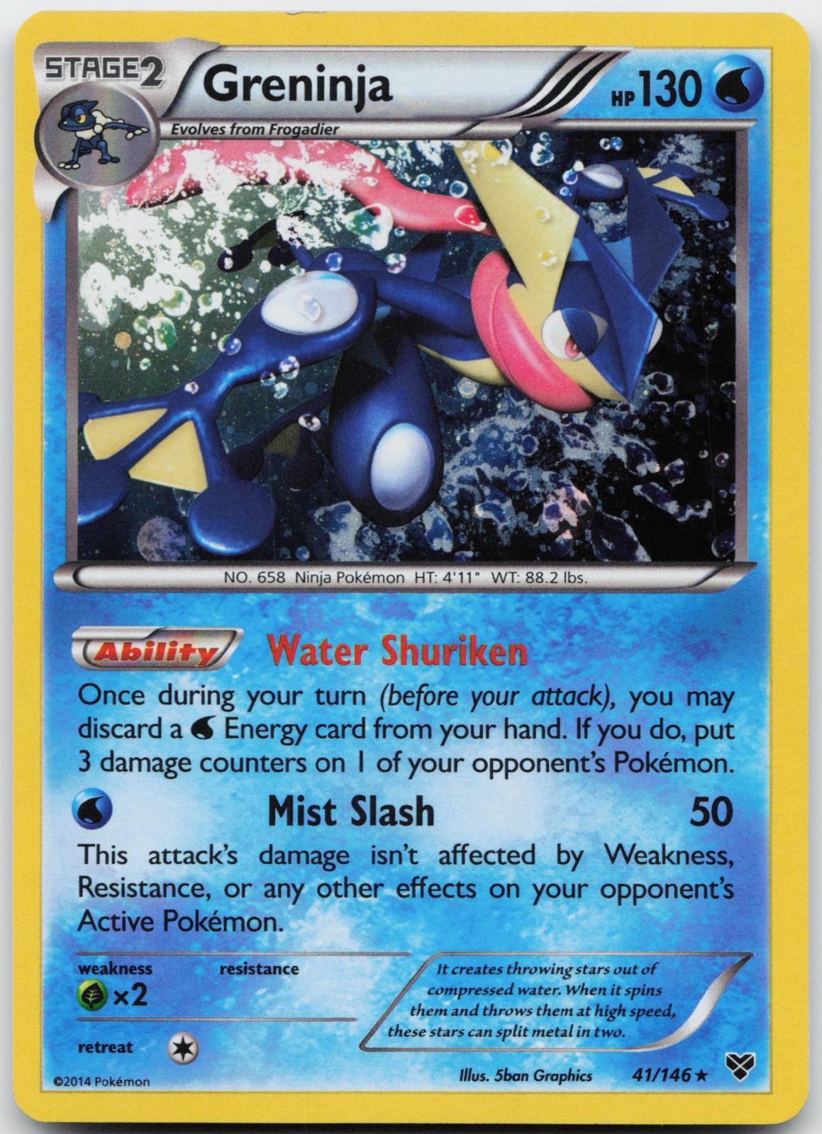 Greninja 41/146 XY XY Base Set Holo Rare 2014 Pokemon 5ban Graphics LP