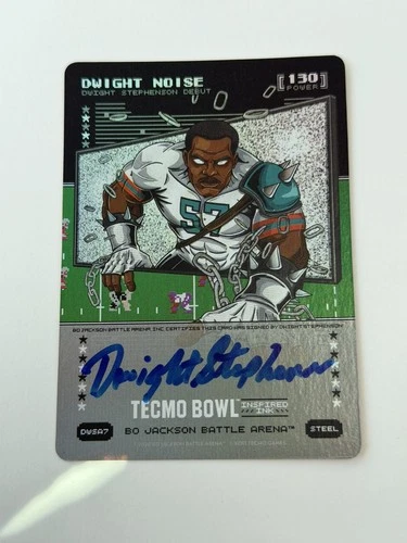 Bo Jackson Battle Arena Tecmo Bowl DWIGHT NOISE Dwight Stephenson AUTO DEBUT