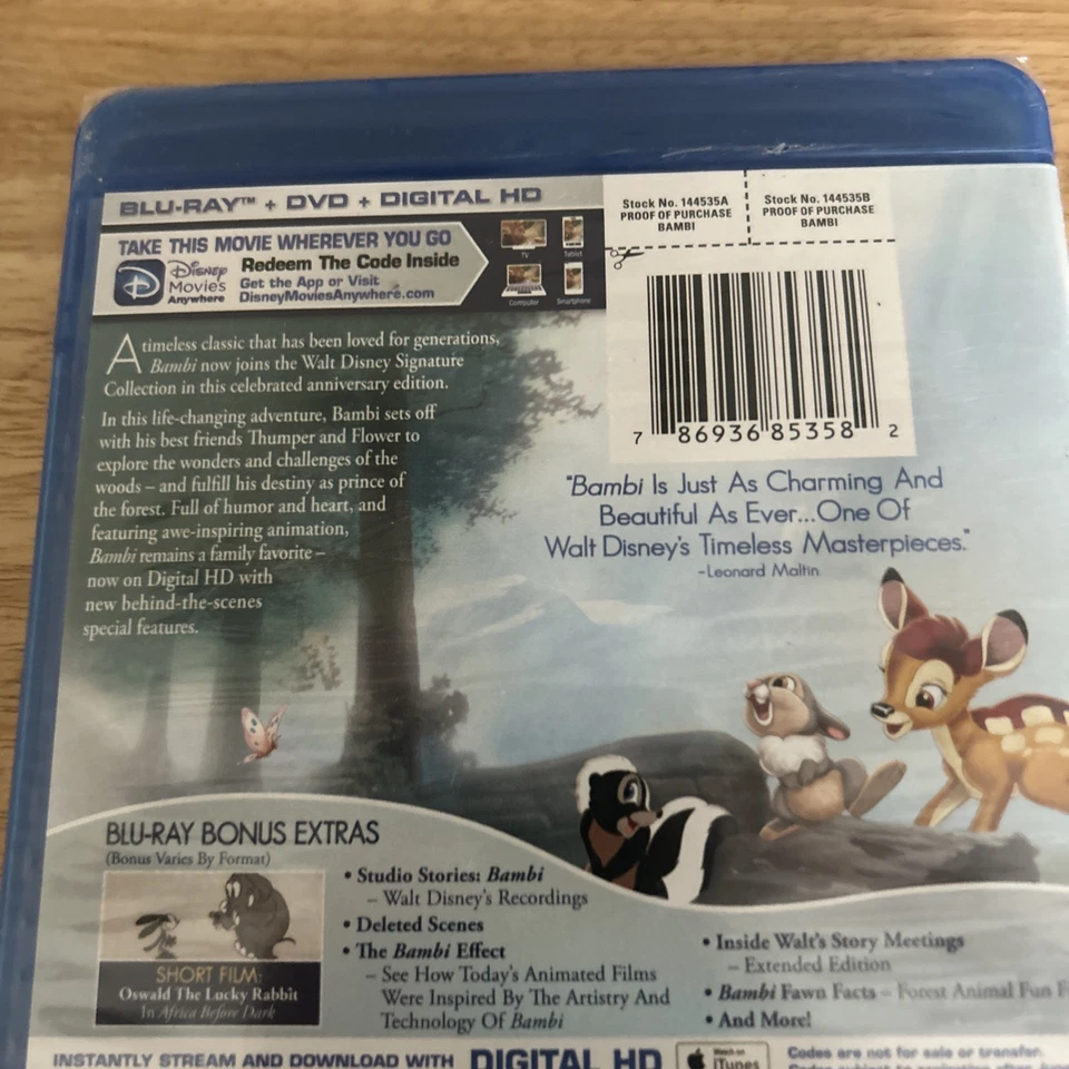 Disney Bambi I and II 2 (Blu Ray ) NEW Authentic Disney US Release - Image 4 of 4