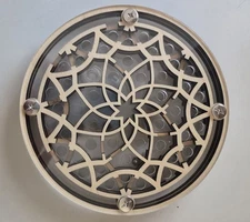 Flower Maze Puzzle Blumenlaby 6 Wood Acrylic Steel Brain Teaser Game 5" Round