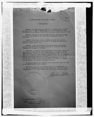 Fire Prevention Day proclamation,By the President of the United States