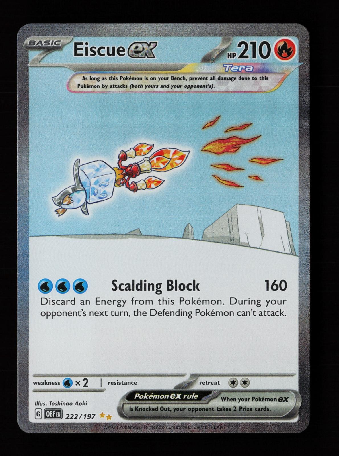 Eiscue ex 222/197 Special Illustration Rare Obsidian Flames Pokemon Cards