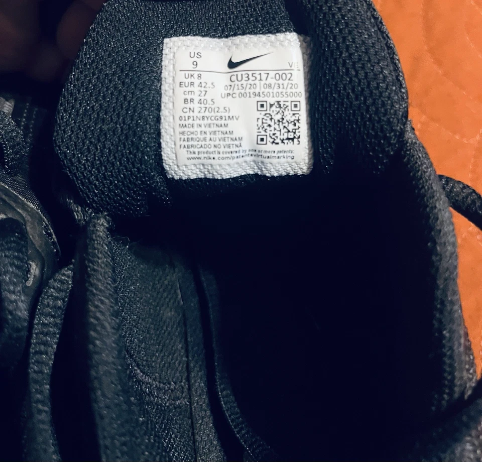 Size US 9. Nike Revolution 7 ? All Black Athletic Running Shoes UNISEX - Image 4 of 4