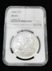 1884-O Morgan Silver Dollar $1 NGC MS63