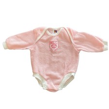 Vintage Carter's Pink and White Baby Bodysuit size small up to 11 lbs